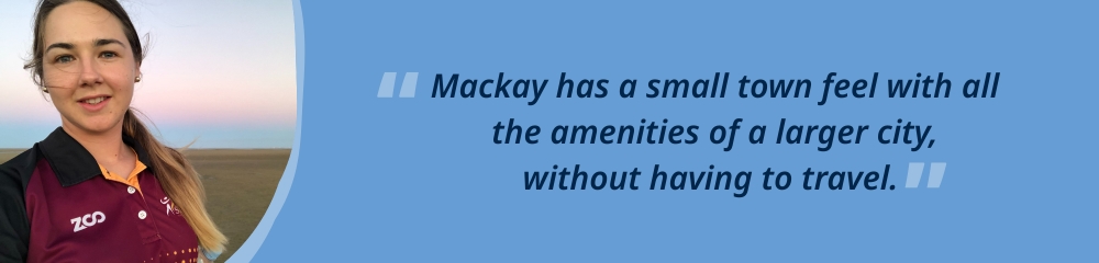 Photo of female teacher, "Mackay has a small town feel with all the amenities of a larger city, without having to travel."